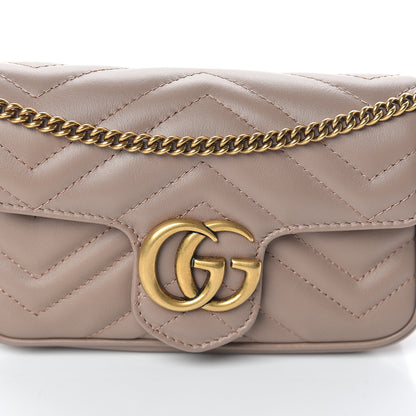 Gucci Calfskin Matelasse Super Mini GG Marmont Shoulder Bag Porcelain Rose 6 of 6