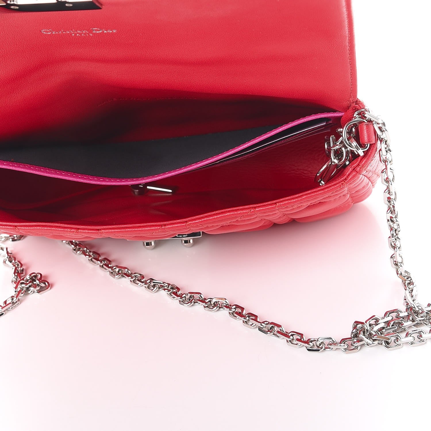 Christian Dior Lambskin Cannage Miss Dior Promenade Pouch Fuchsia 5 of 7
