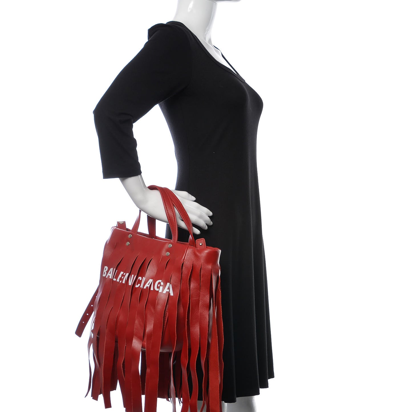 Calfskin XS Fringe Laundry Cabas Red