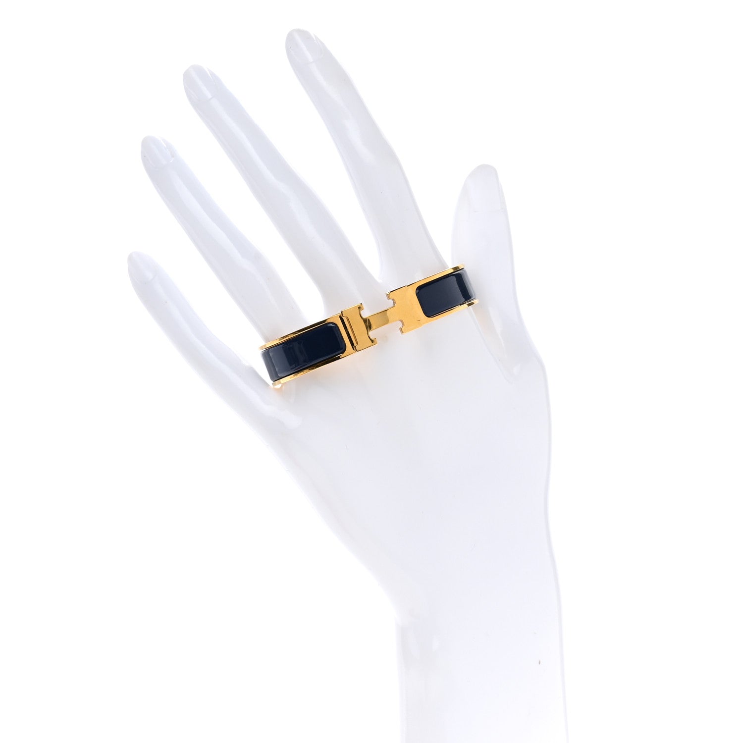 Hermes Enamel Narrow Clic Clac H Bracelet PM Indigo 2 of 5