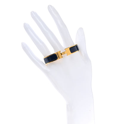 Hermes Enamel Narrow Clic Clac H Bracelet PM Indigo 2 of 5