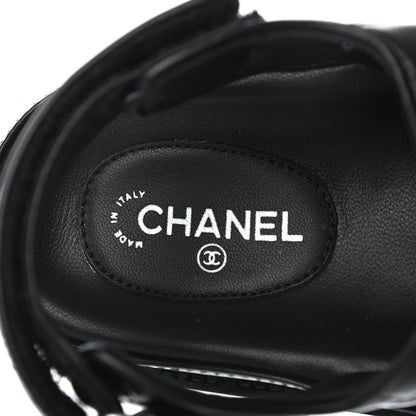 Chanel Lambskin Velcro Dad Sandals 36.5 Black 8 of 10