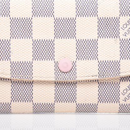 Louis Vuitton Damier Azur Emilie Wallet Rose Ballerine 12 of 12