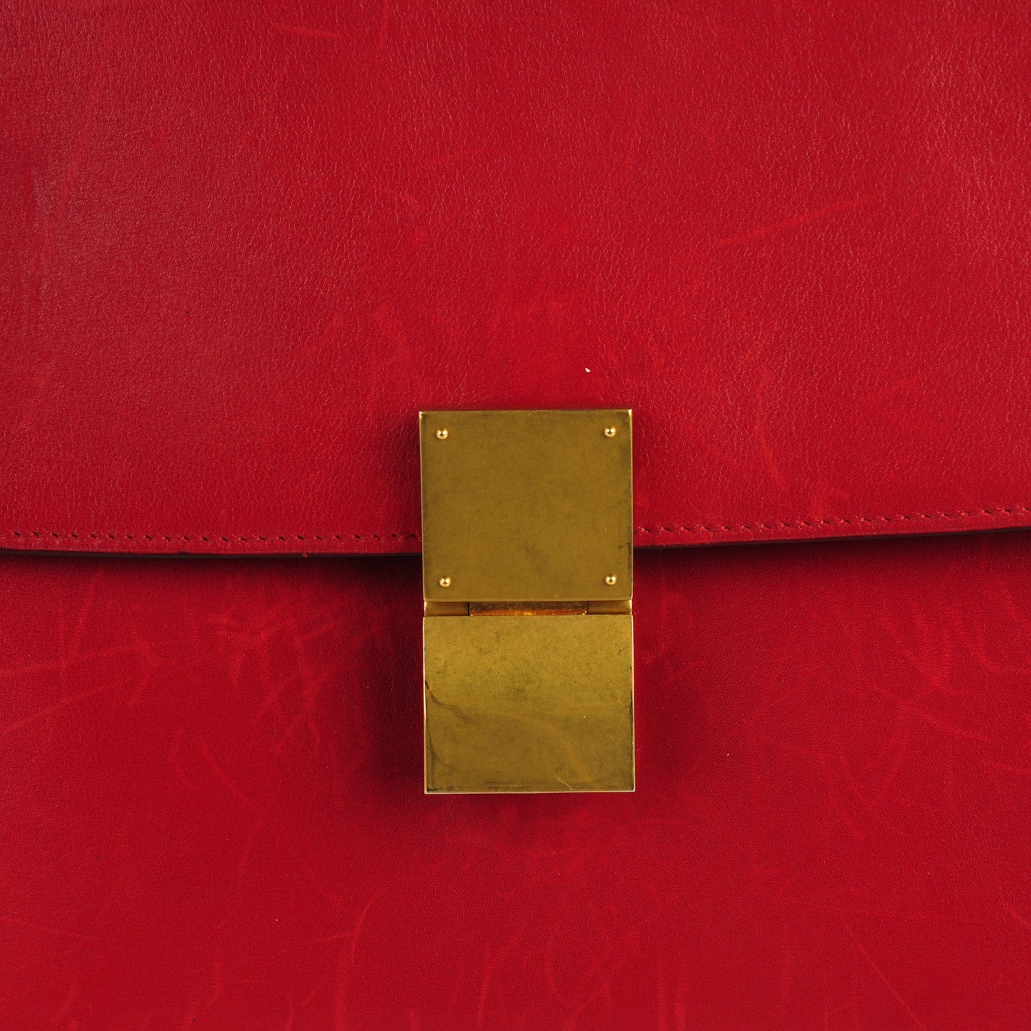 Celine Smooth Calfskin Large Classic Box Flap Bag Red 11 of 13