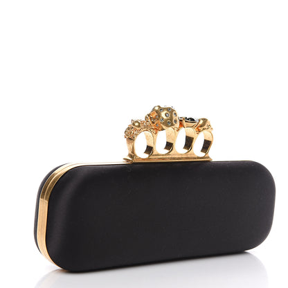 Alexander McQueen Silk Knucklebox Clutch Black 2 of 10