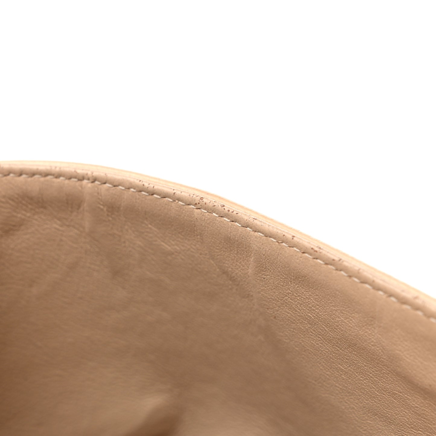 Caviar Quilted Medium Double Flap Beige