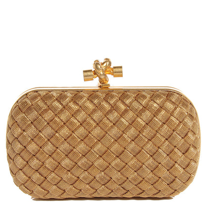 Bottega Veneta Intreccio Oro Bruciato Knot Clutch 1 of 6