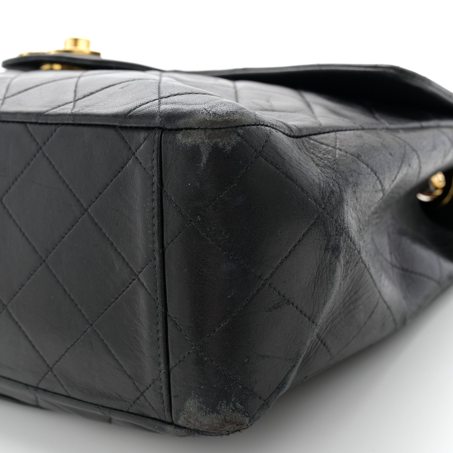 Chanel Lambskin Quilted XL Jumbo Single Flap Black 10 of 15