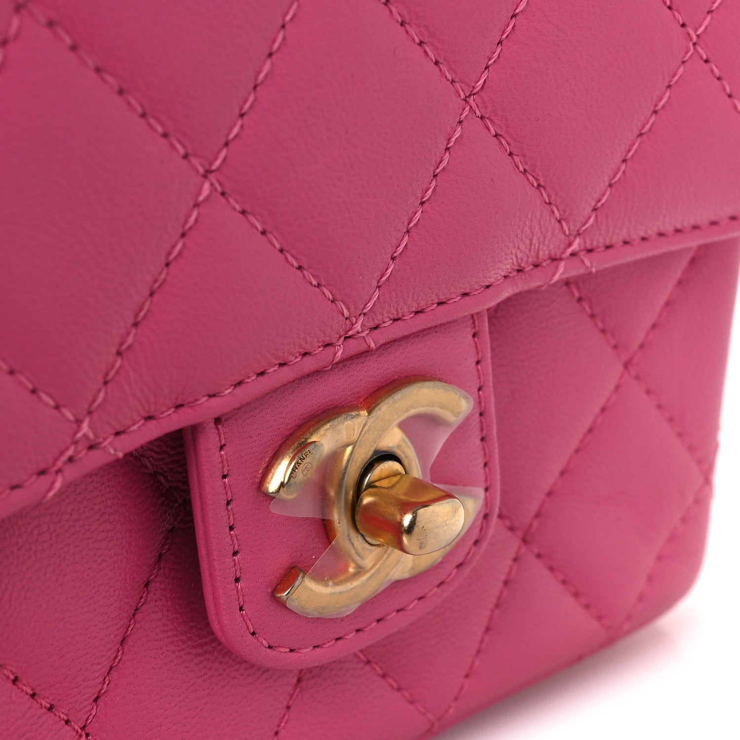 Chanel Goatskin Quilted Mini Square Flap Pink 12 of 12