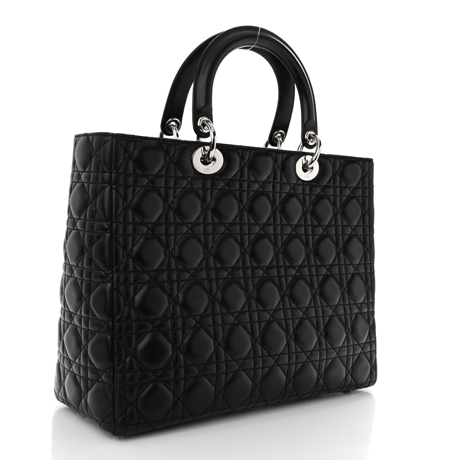 Christian Dior Lambskin Cannage Large Lady Dior Black 3 of 10