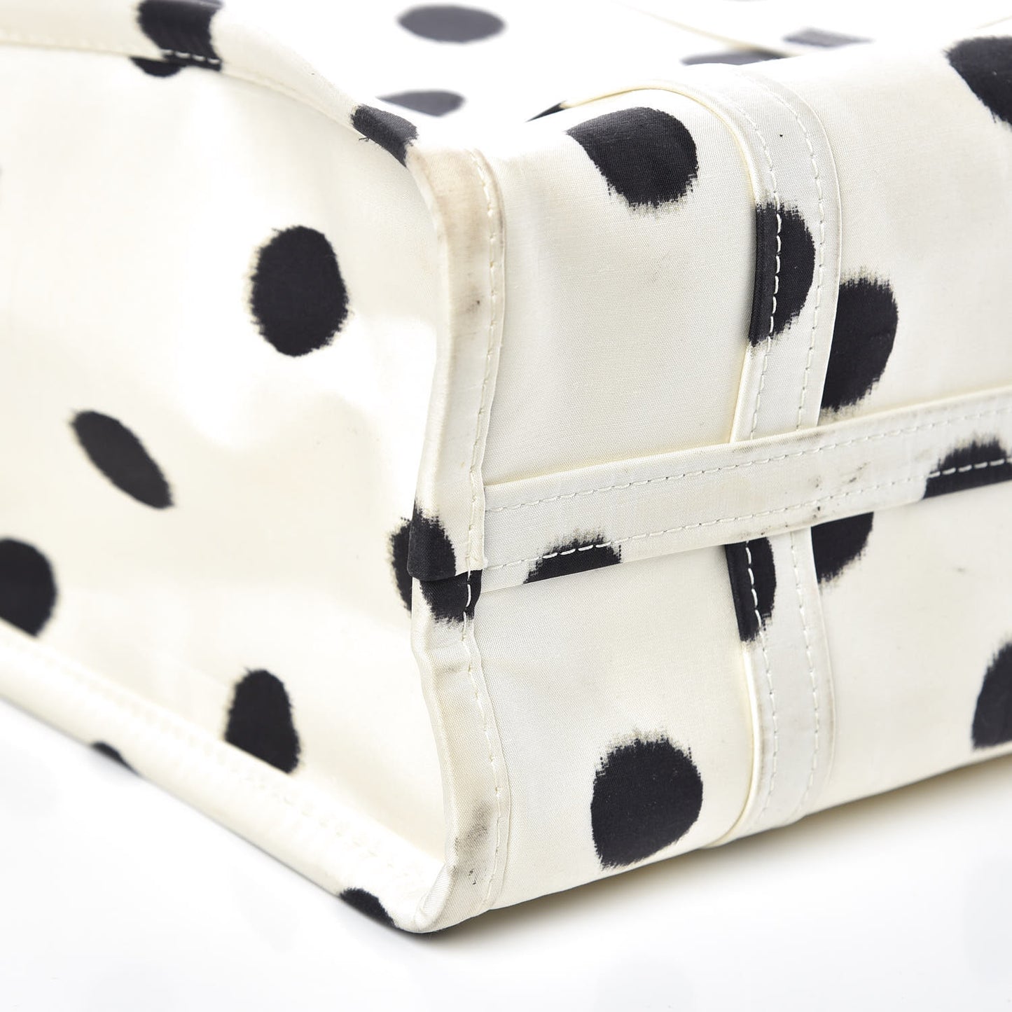 Silk Polka Dot S Bazar Shopper Tote White Black