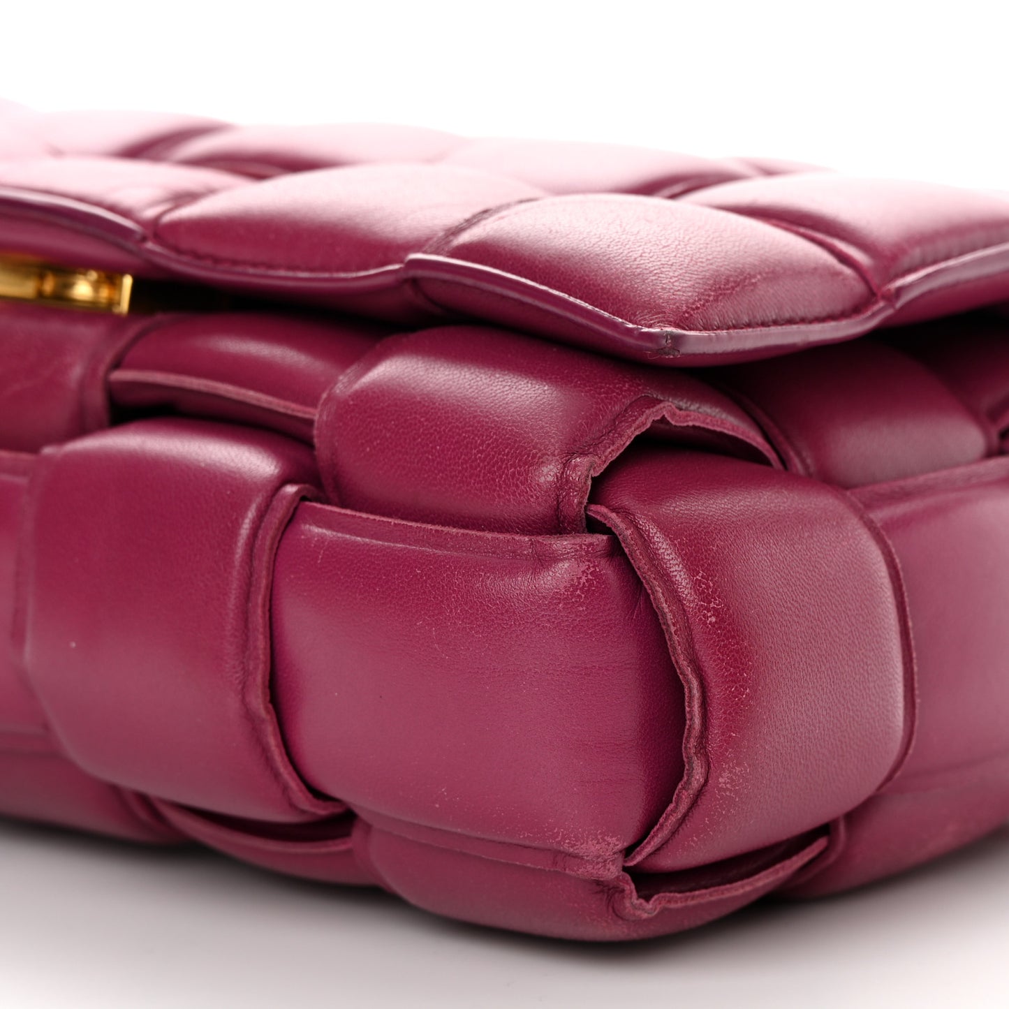 Nappa Maxi Intreccio Padded Cassette Crossbody Bag Cinnabar