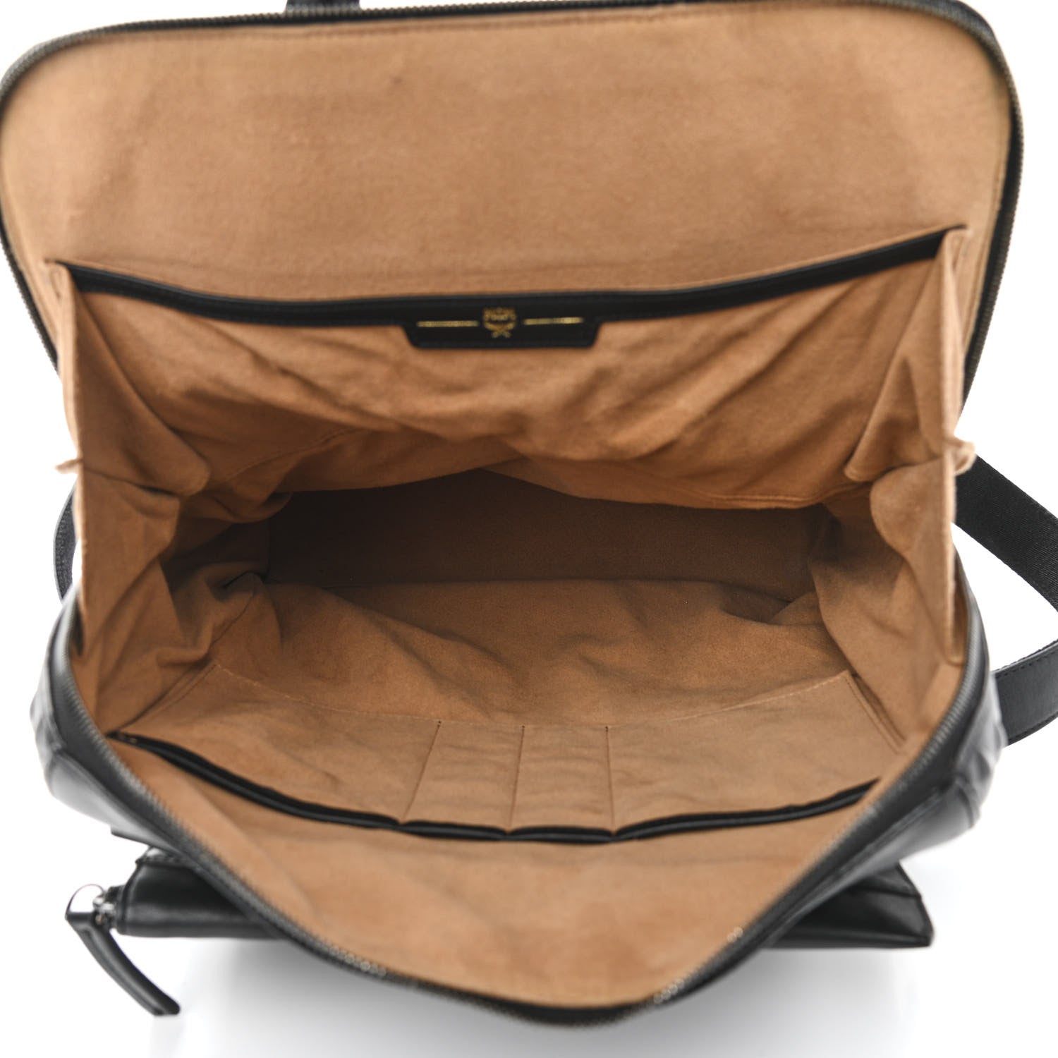 MCM Calfskin Embossed Medium M Moment Backpack Black 6 of 16