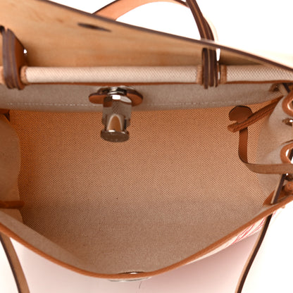 Hermes Vache Hunter Toile Pegase Pop Herbag Zip Retourne 31 PM Capucine Ecru 6 of 10