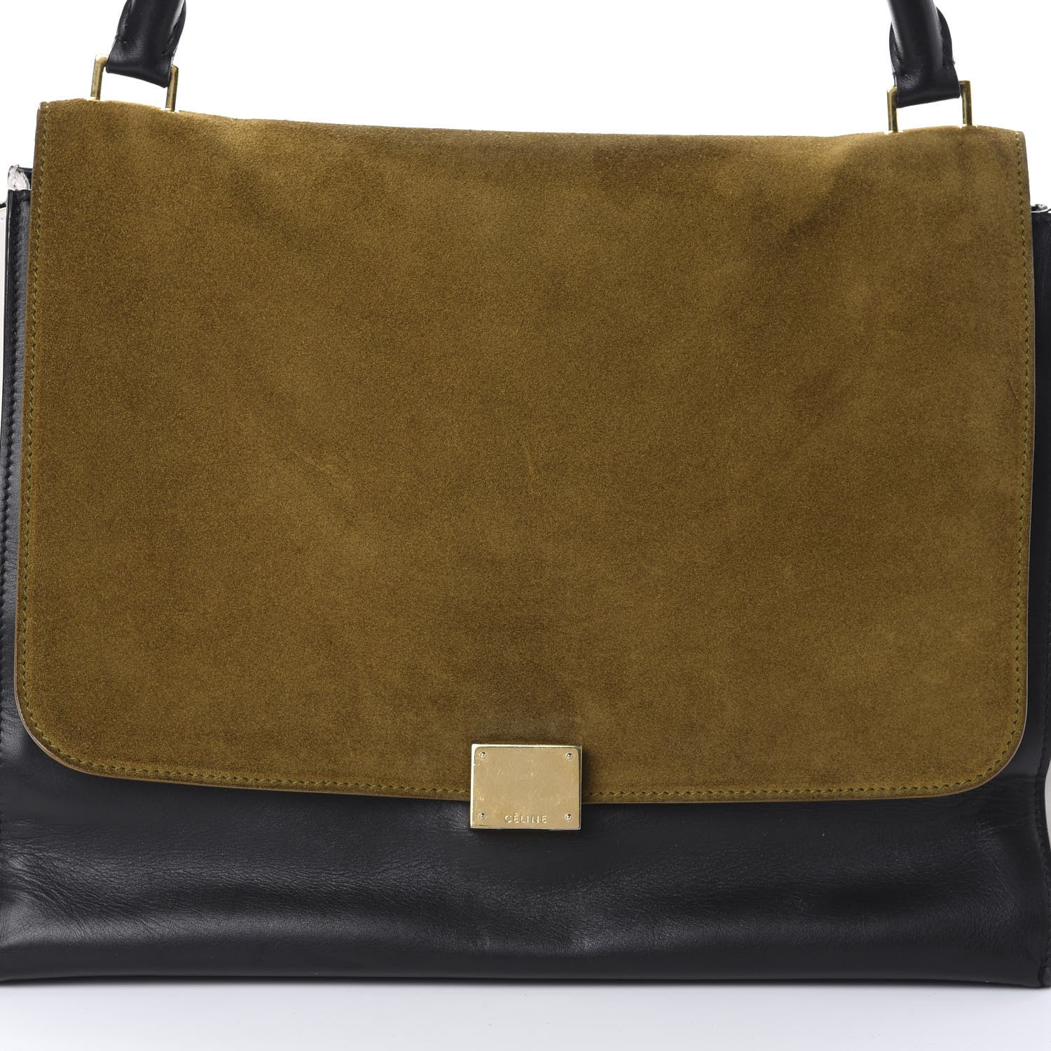 Celine Smooth Calfskin Suede Large Tri-Color Trapeze 7 of 9