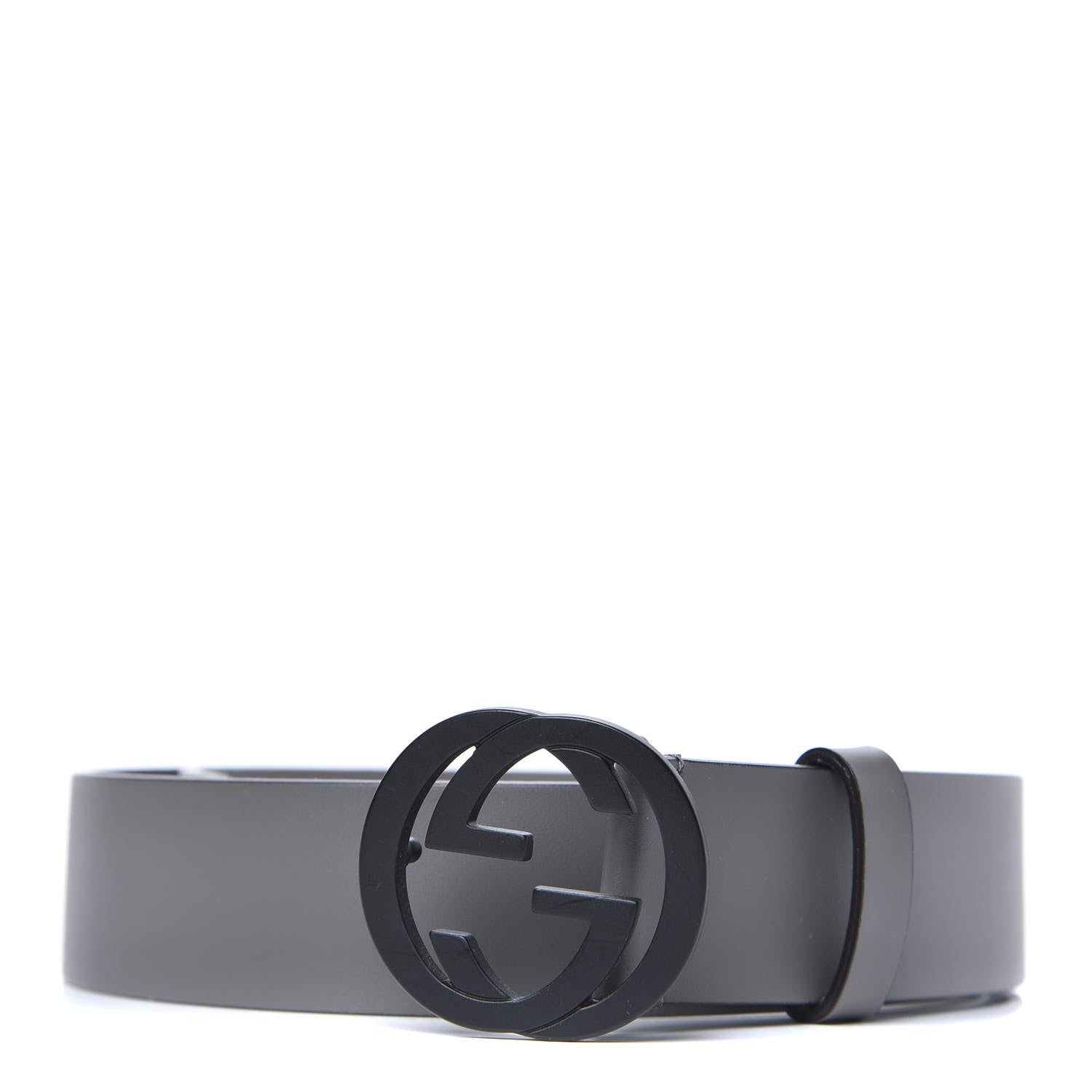 Gucci Calfskin Interlocking G Belt 85 34 Grey 1 of 4