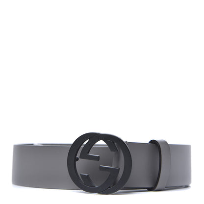 Gucci Calfskin Interlocking G Belt 85 34 Grey 1 of 4