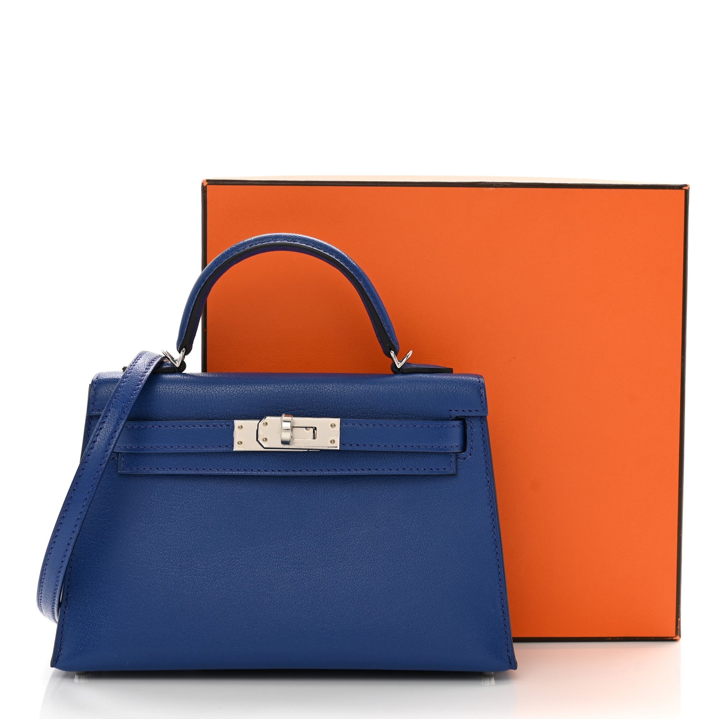 Chevre Chamkila Mini Kelly Sellier 20 Bleu Electrique