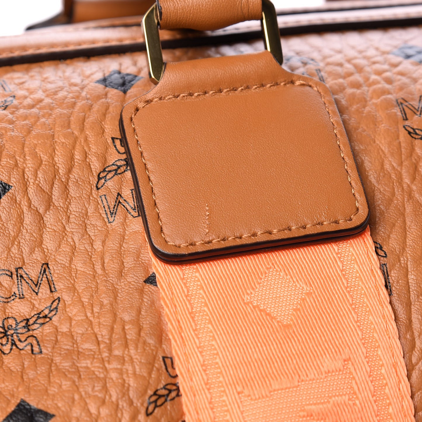 Visetos Large Traveler Weekender Bag Cognac Neon Orange