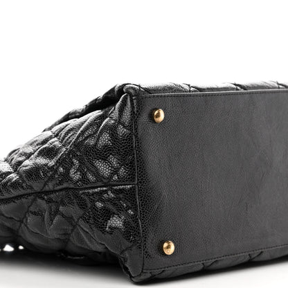 Chanel Glazed Caviar Coco Pleats Tote Black 8 of 9