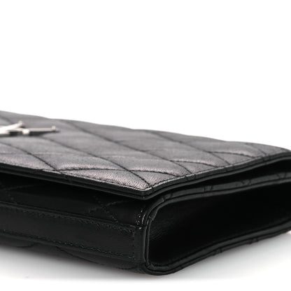 Saint Laurent Lambskin Quilted Kate Clutch Black 10 of 11
