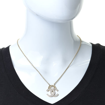 Chanel Crystal CC Logo Necklace Gold 2 of 6