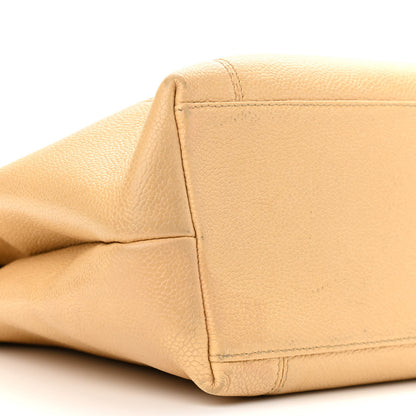 Chanel Caviar Logo Shoulder Bag Beige 9 of 15