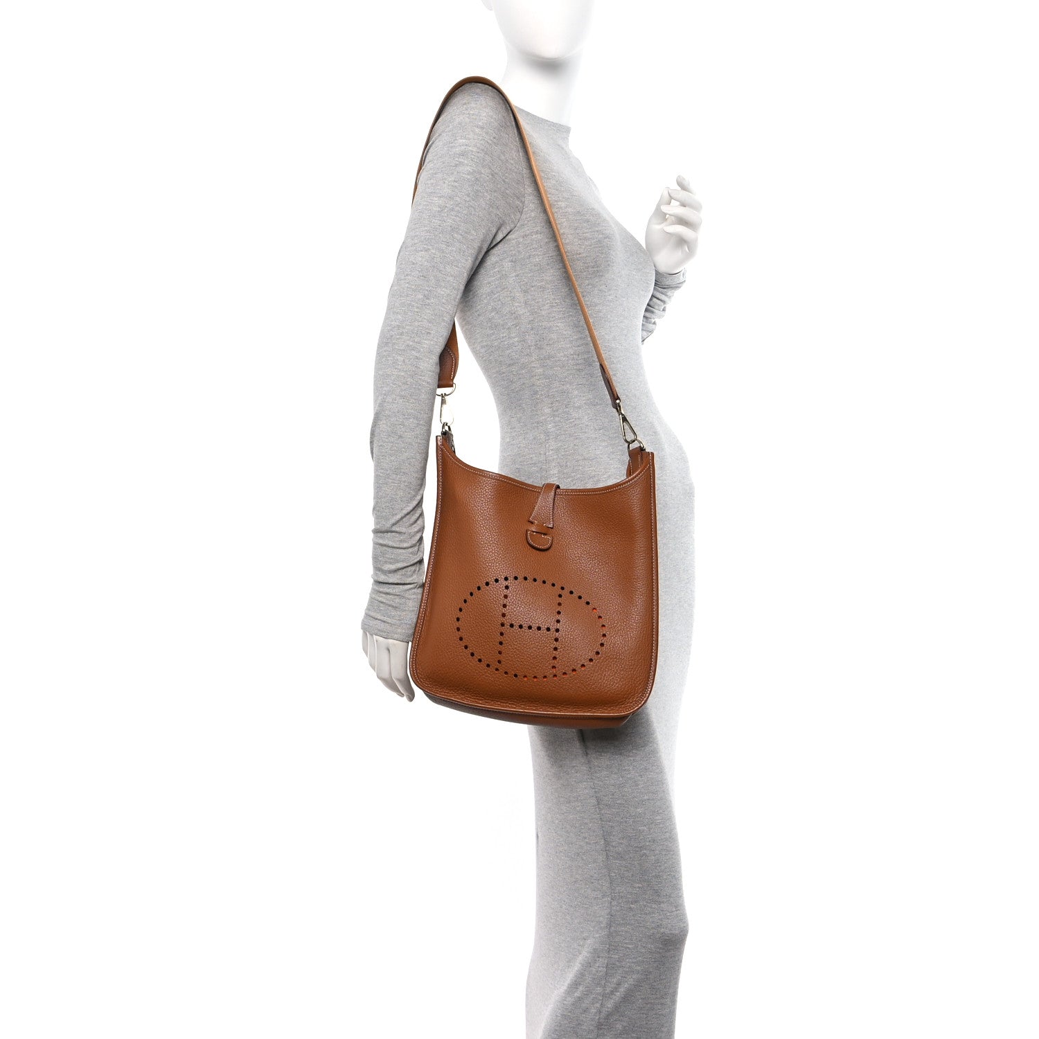 Hermes Taurillon Clemence Evelyne II PM Gold 2 of 10