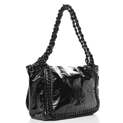 Chanel Crinkled Patent Modern Chain Flap Black 3 of 9