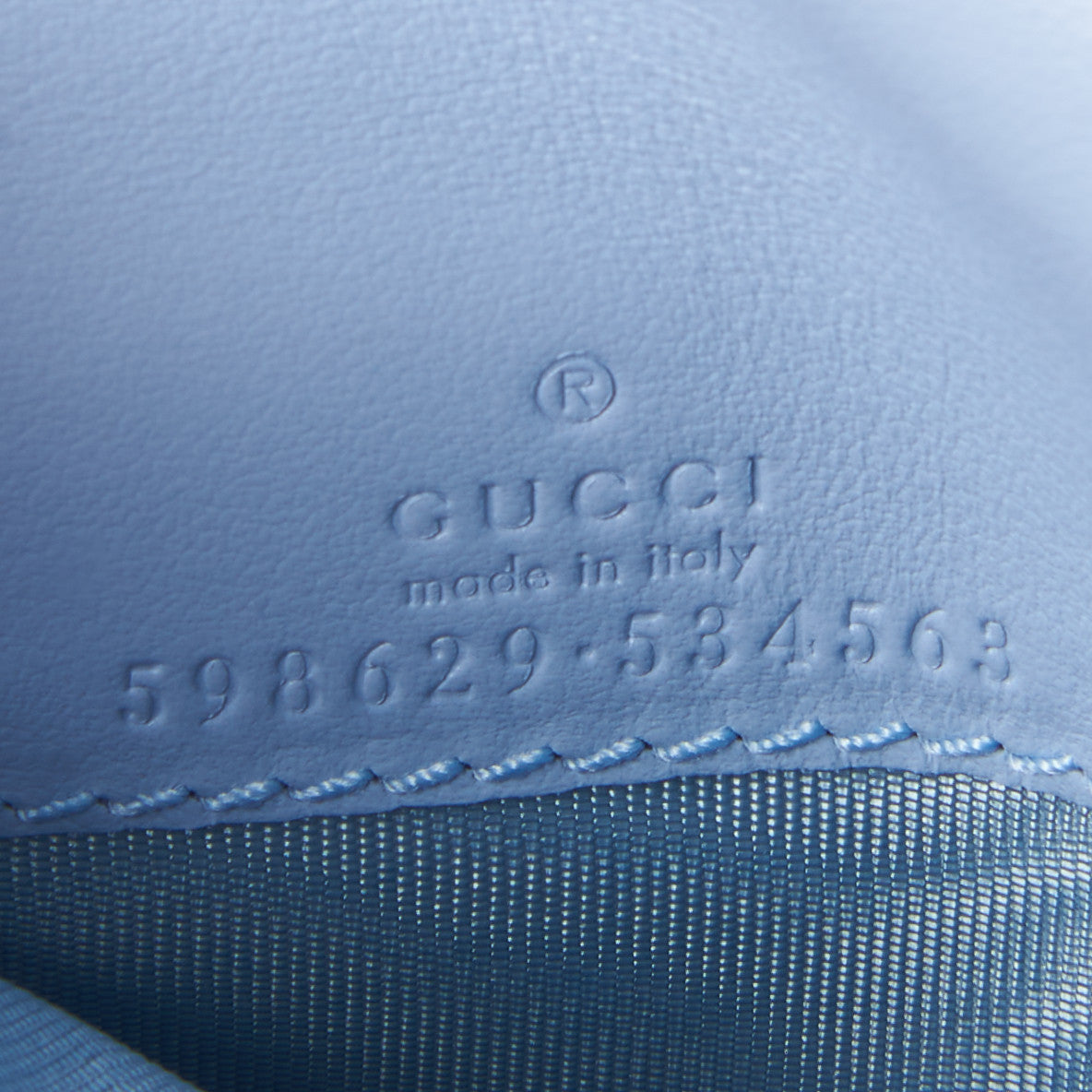 Gucci Calfskin Matelasse GG Marmont Medium Wallet Porcelain Light Blue 5 of 9
