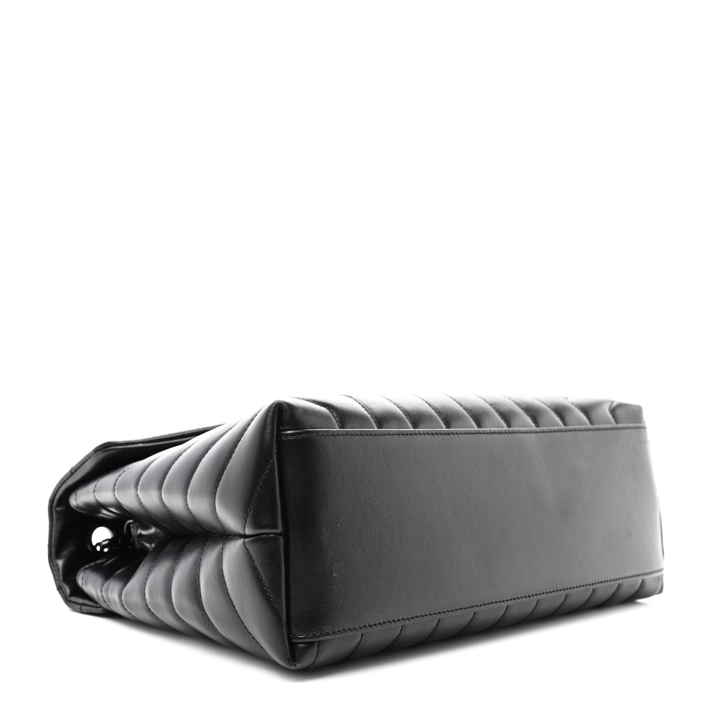 Calfskin Y Quilted Monogram Monochrome Medium Loulou Chain Satchel Black