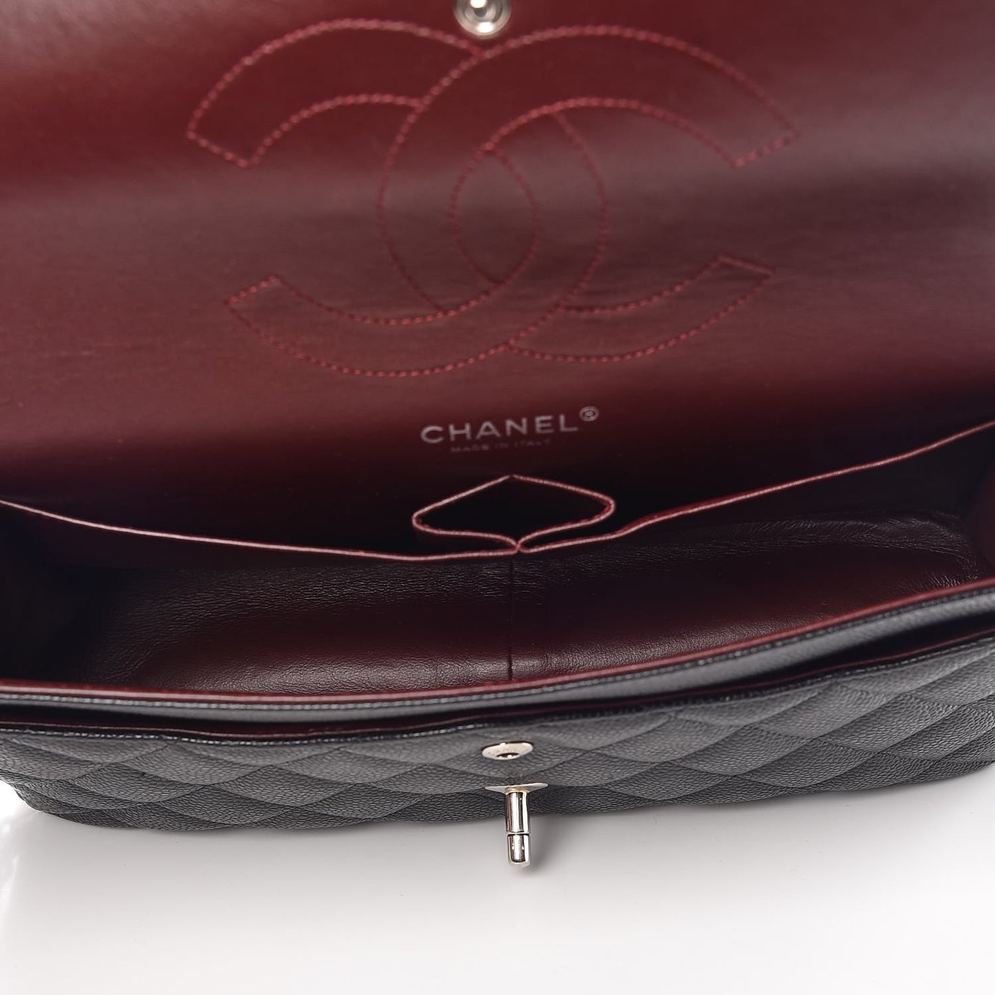 Caviar Quilted Jumbo Double Flap Black