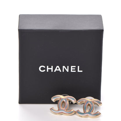 Chanel Iridescent Resin CC Earrings Pink 6 of 6