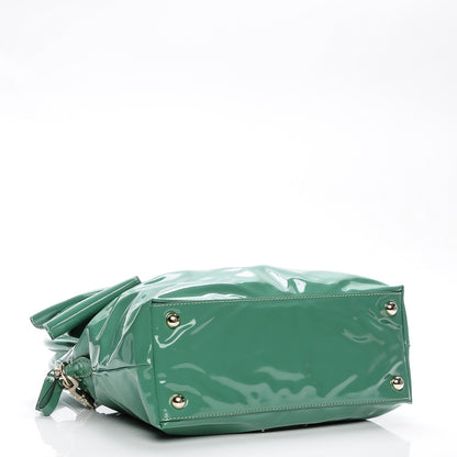 Valentino Garavani Patent Lacca Bow Dome Tote Green 4 of 6