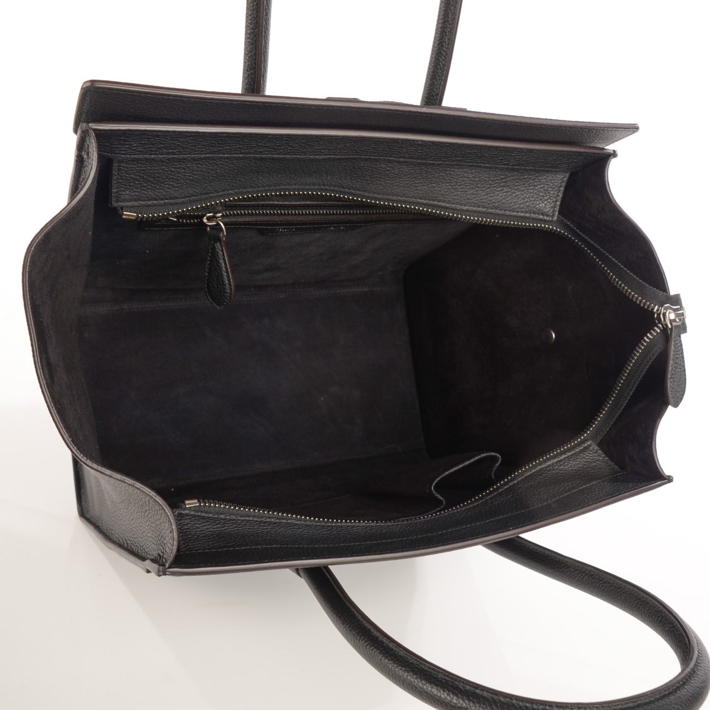 Drummed Calfskin Mini Luggage Black
