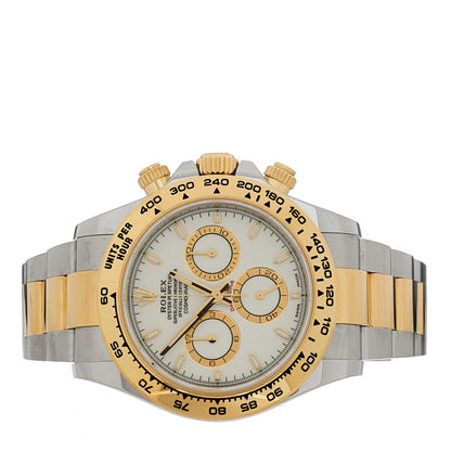 Rolex Stainless Steel 18K Yellow Gold 40mm Oyster Perpetual Cosmograph Daytona Watch White 126503 2 of 5