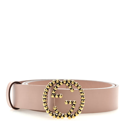 Gucci Margaux Calfskin Studded Interlocking G 30mm Belt 85 34 Rose 1 of 4