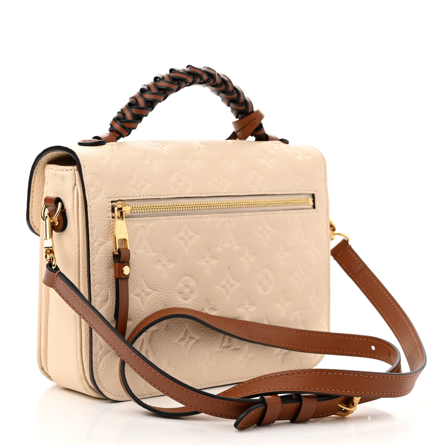 Empreinte Braided Pochette Metis Creme Beige Caramel