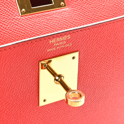 Hermes Epsom Kelly Sellier 32 Rouge Casaque 7 of 11