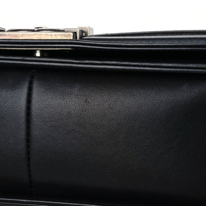 Chanel Lambskin Pleated Medium Boy Flap Black 16 of 18