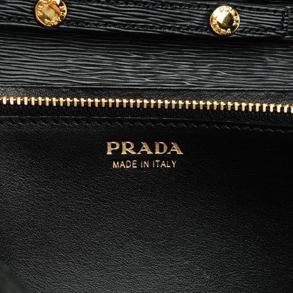 Prada Vitello Move Metal Oro Chain Wallet Black 6 of 7