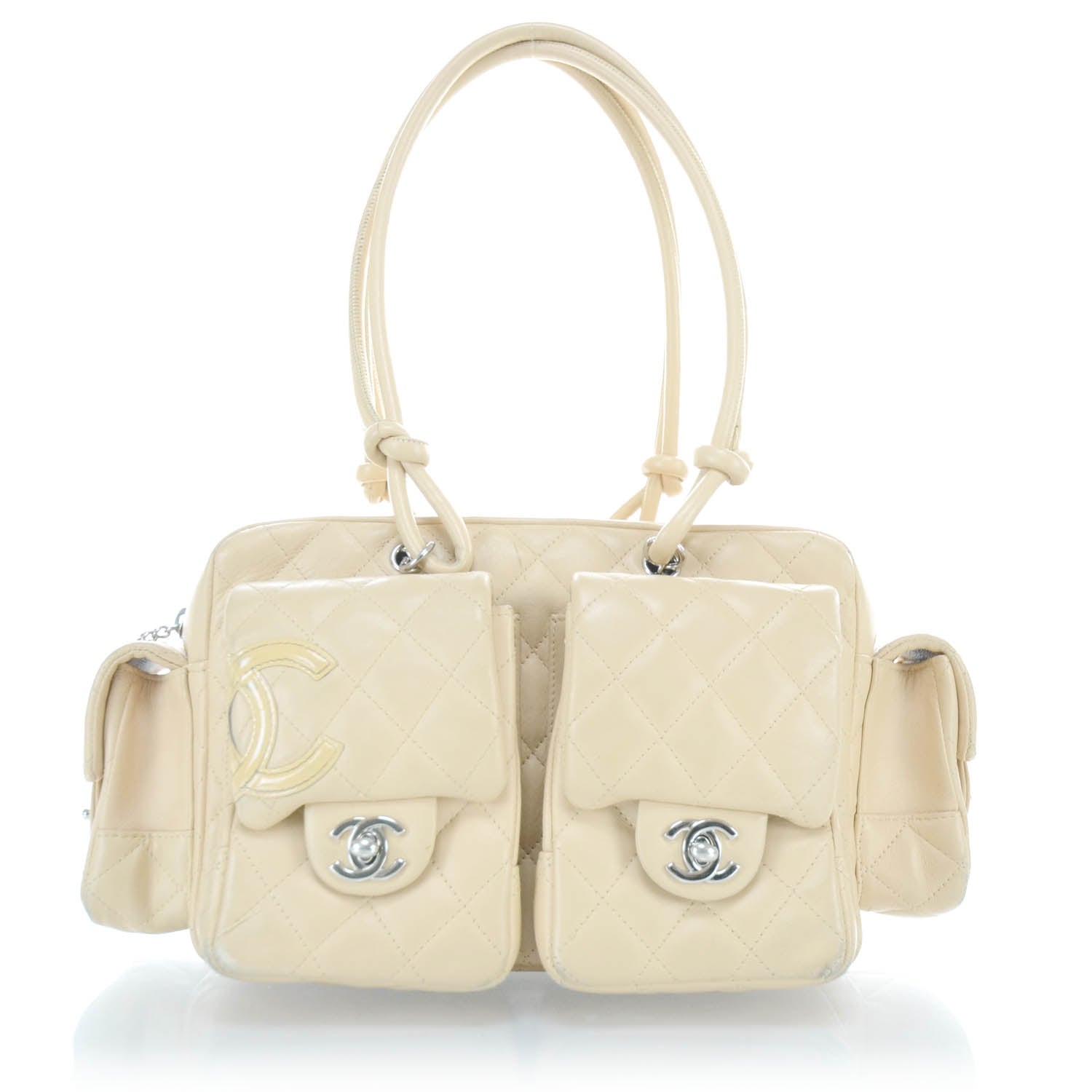 Chanel Calfskin Quilted Small Cambon Multipocket Reporter Beige 1 of 11