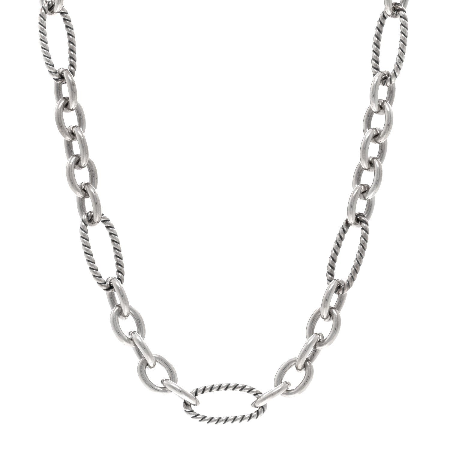 David Yurman DAVID YURMAN Sterling Silver 18K Yellow Gold Link Figaro Link Toggle Necklace 1 of 4