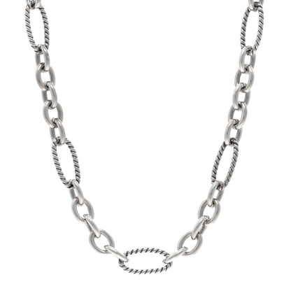 David Yurman DAVID YURMAN Sterling Silver 18K Yellow Gold Link Figaro Link Toggle Necklace 1 of 4