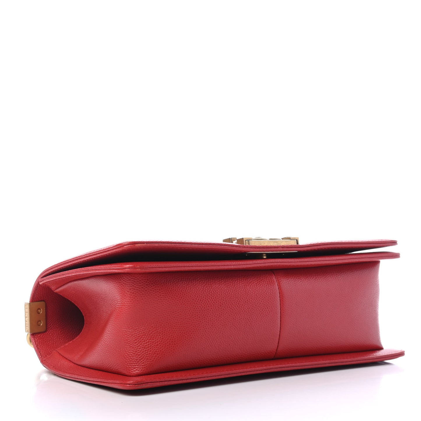 Caviar Chevron Quilted Medium Boy Flap Red