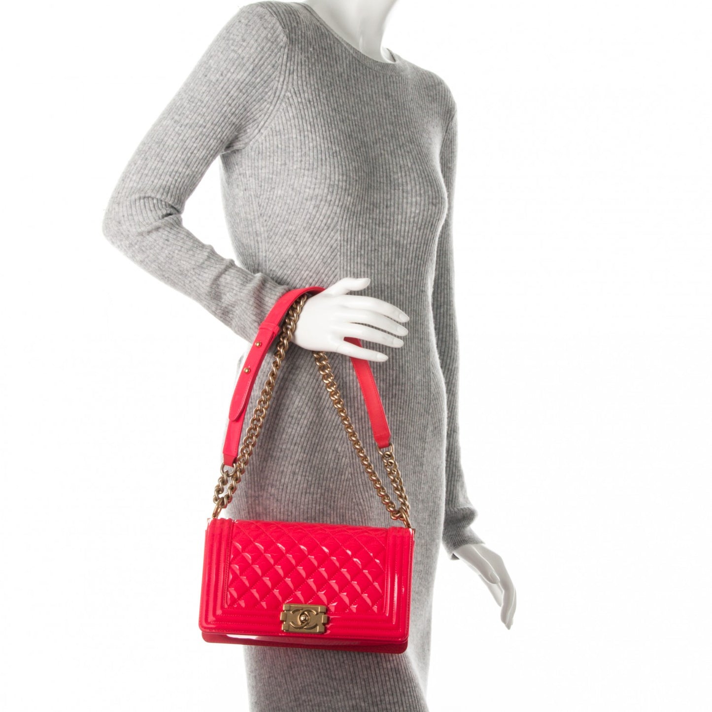 Patent Medium Boy Flap Pink