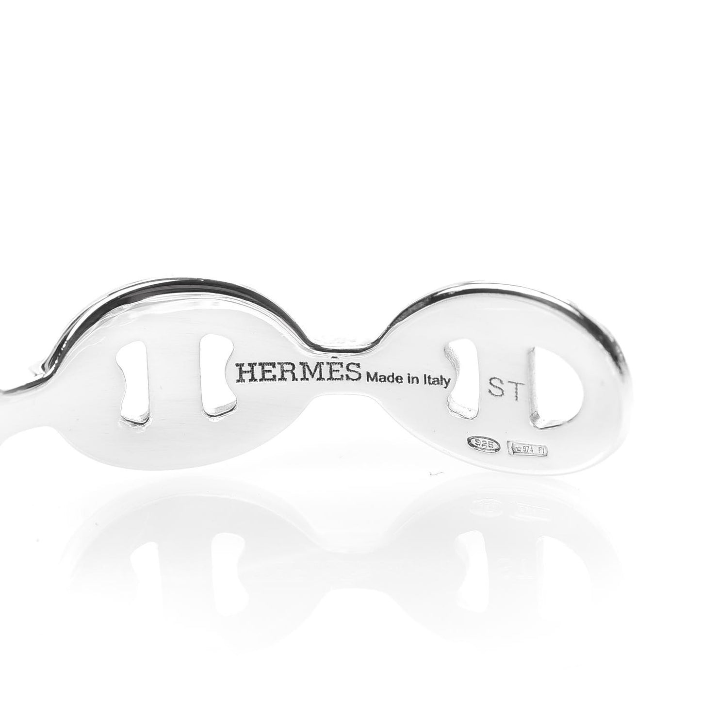 Sterling Silver MM Chaine d'Ancre Enchainee Cuff Bracelet ST