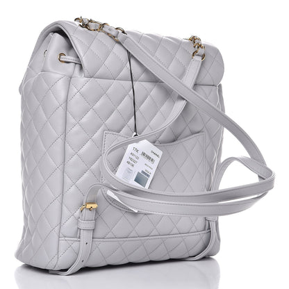 Chanel Calfskin Quilted Large Urban Spirit Backpack Grey 3 of 8