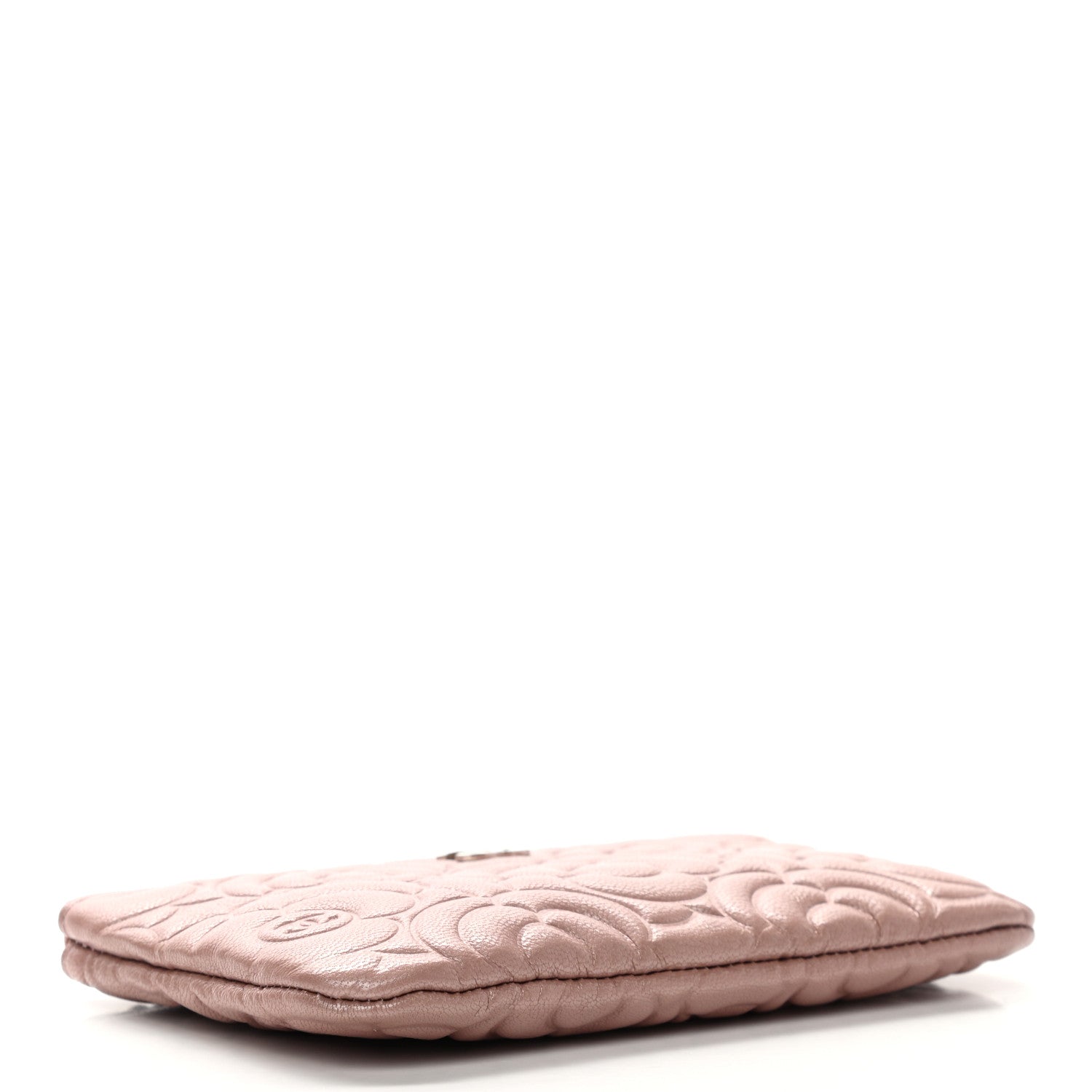 Chanel Goatskin Camellia Embossed Cosmetic Pouch Light Pink 4 of 8