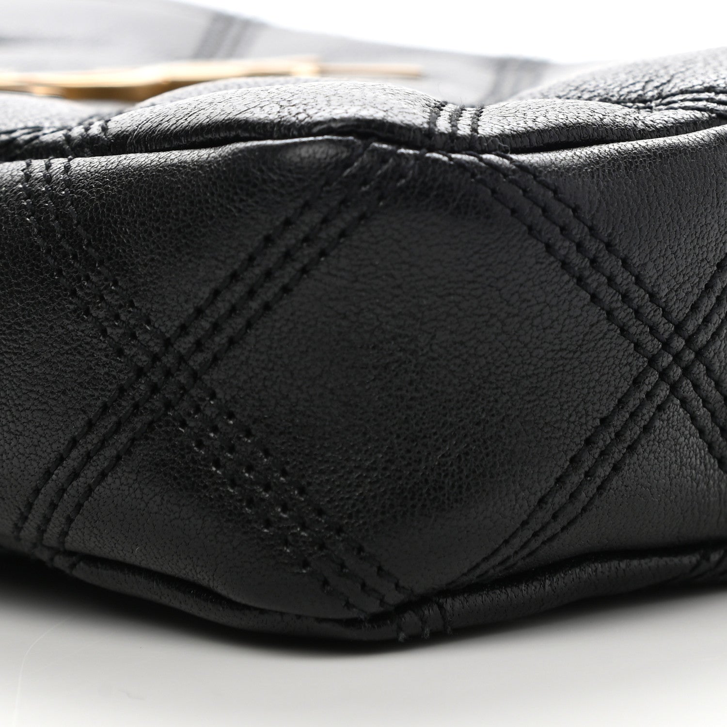Saint Laurent Grained Lambskin Quilted Mini Becky Double Zip Bag Black 9 of 9